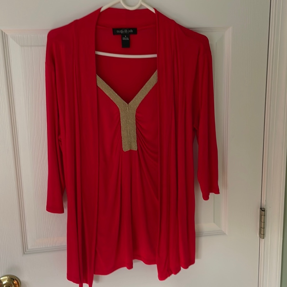 Red Top with gold embroidery